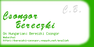 csongor bereczki business card